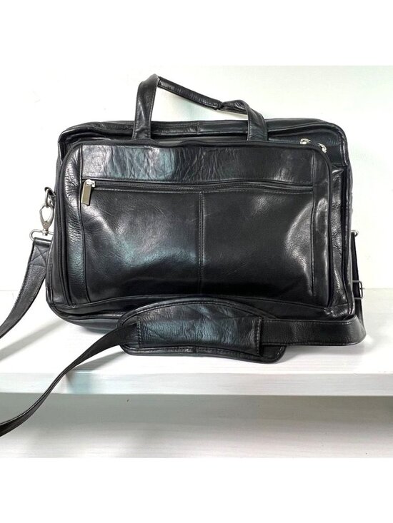 Unbranded Other - Genuine Leather Executive Briefcase Laptop Bag Expandable Office Travel Carryall